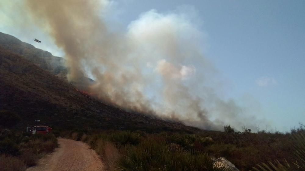 Sofocan un fuego en El Montgó en un área de gran valor natural