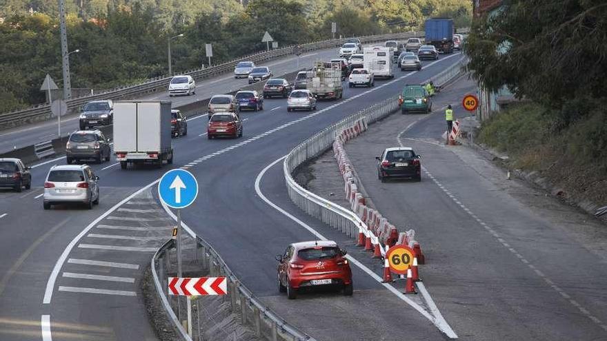 Las obras en la autovía lastran el volumen de tráfico entre Vigo y Mos