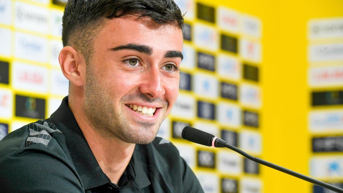 Alberto Moleiro, esta mañana, en la sala de prensa del Gran Canaria.