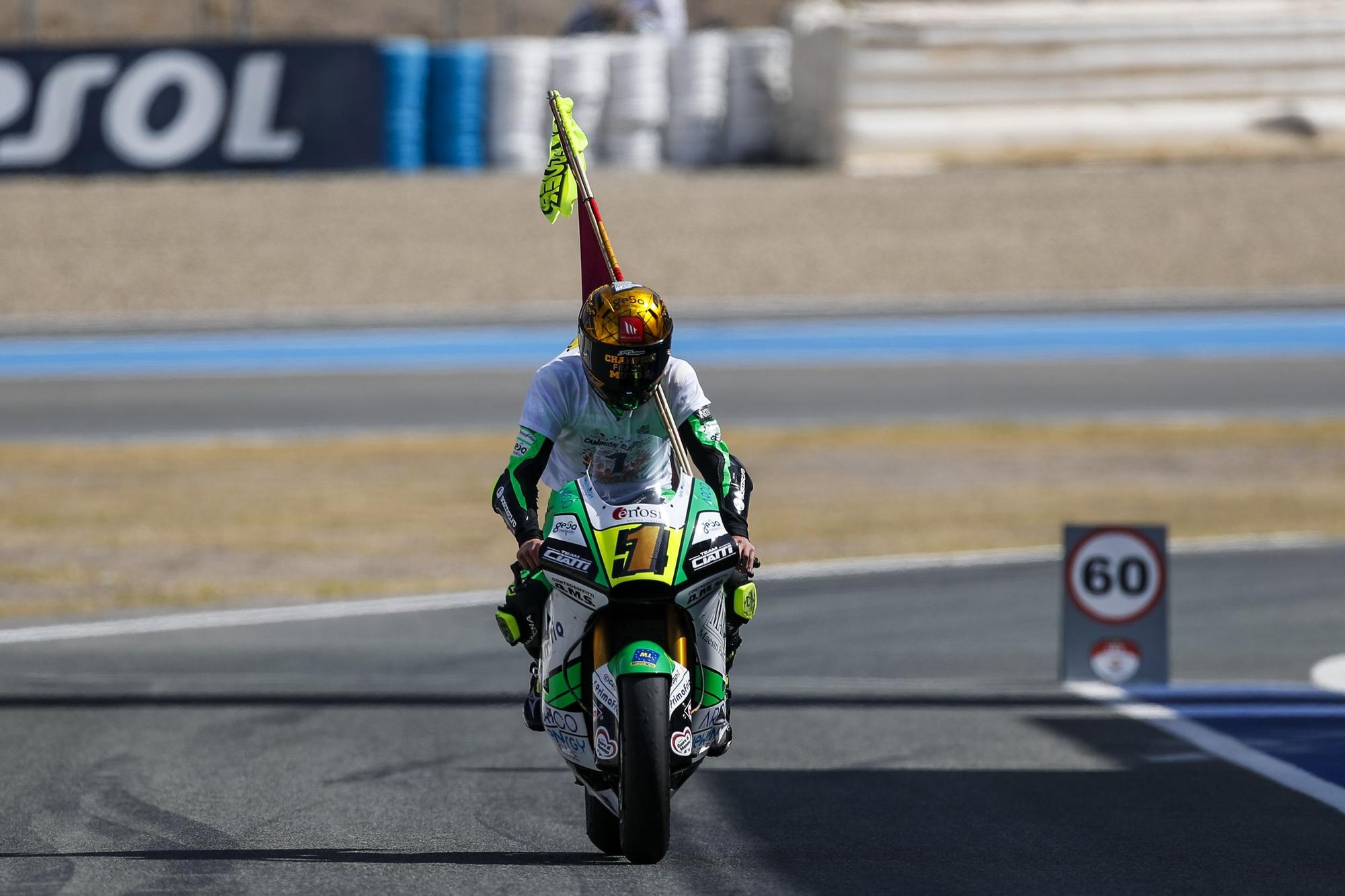 Fermín Aldeguer, campeón de Europa de Moto2 de la mano de Héctor Faubel