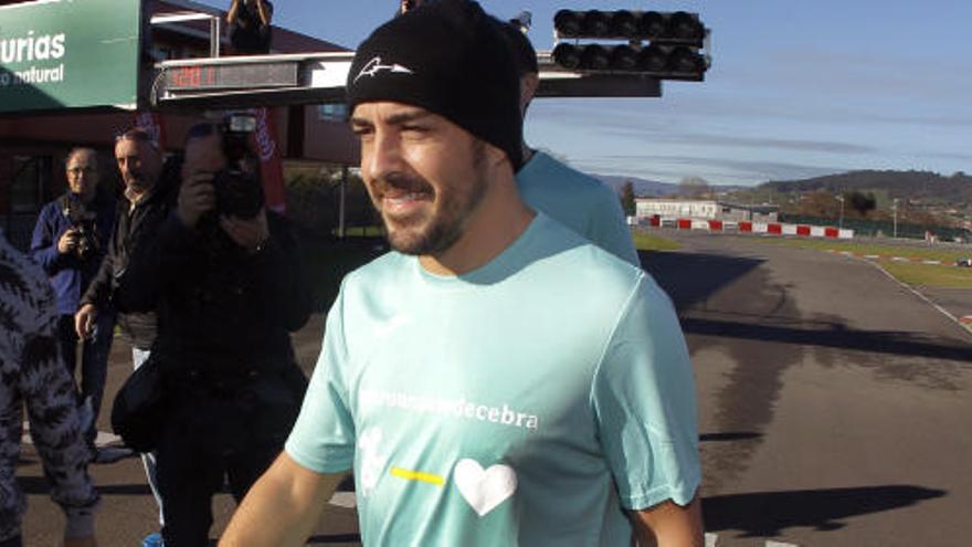 Alonso, durante una prueba deportiva en el circuito de La Morgal que lleva su nombre.