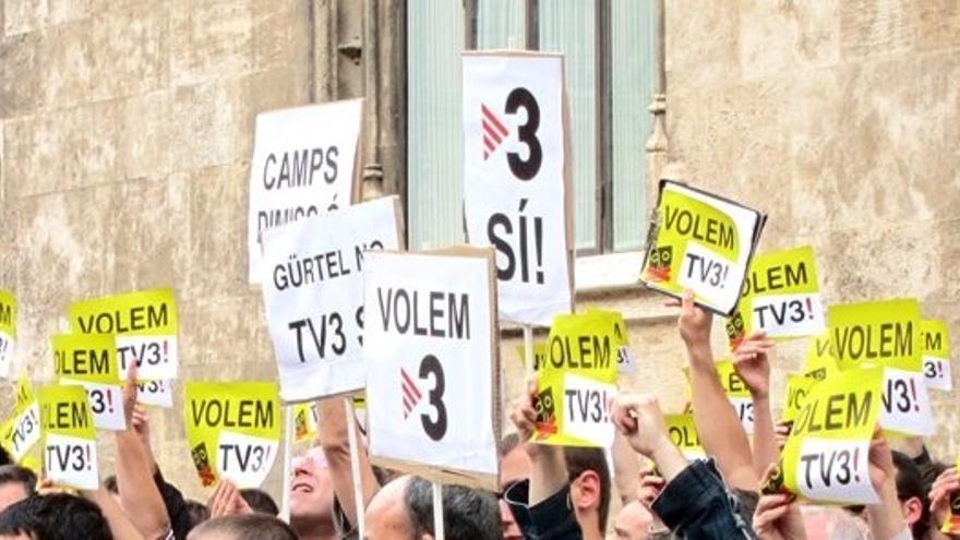 Protesta para pedir la reapertura de las emisionesde TV3