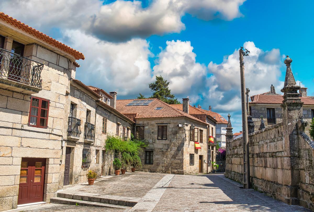 Una calle medieval señorial de Cambados, Pontevedra