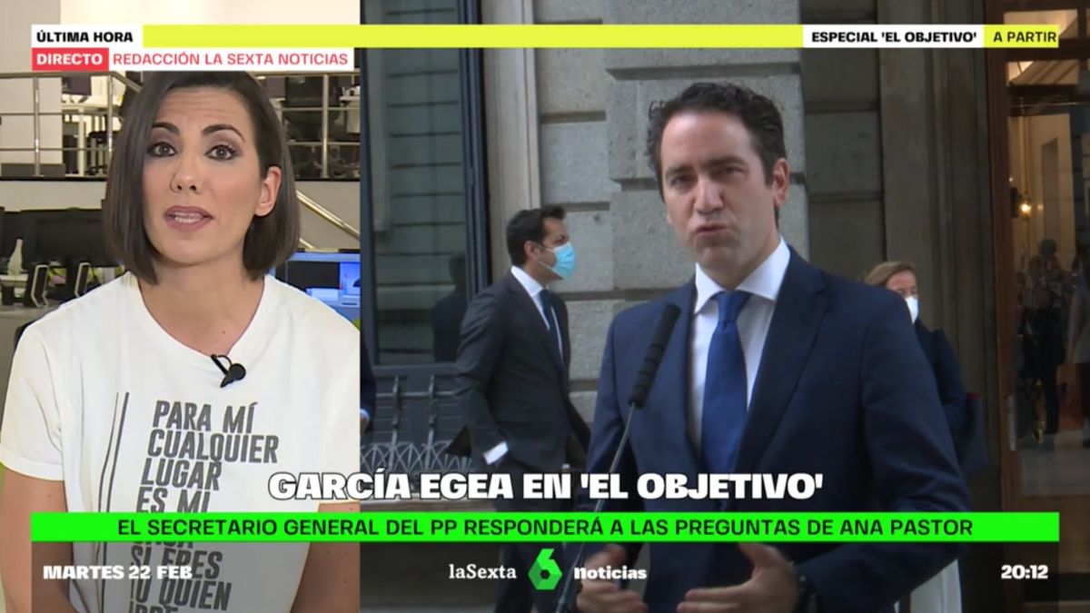 Teodoro García Egea (PP) trenca el seu silenci amb Ana Pastor en un especial d’‘El Objetivo’ a La Sexta