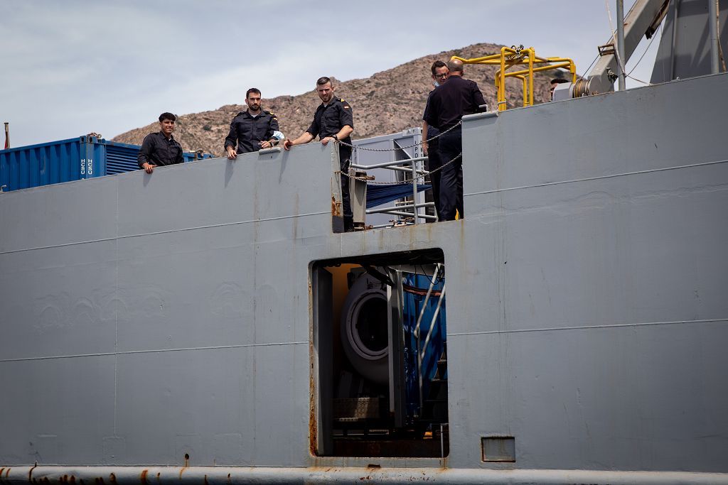 Demostración en Cartagena del nuevo robot de la Armada, el ROV ‘Leopard’