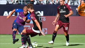 jdomenech44547756 rafinha of barcelona fights for the ball with manuel locatel180805043231