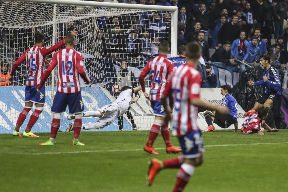 El partido entre el Real Oviedo y el Girona, en imágenes