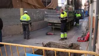 Revisan las tuberías tras la rotura por las obras de los juzgados de Lorca