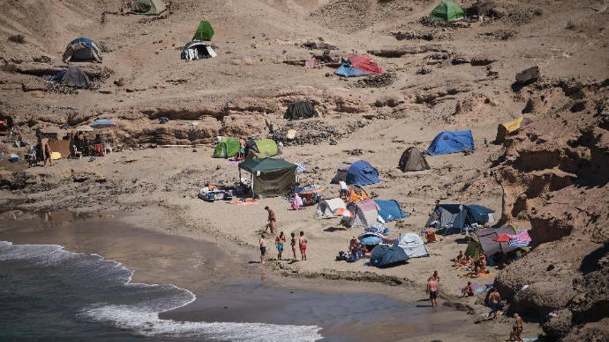 Estado de La Caleta de Adeje el martes pasado.