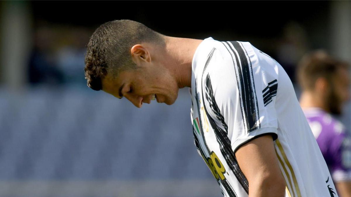 Cristiano Ronaldo en el partido de Serie A contra la ACF Fiorentina (1-1)