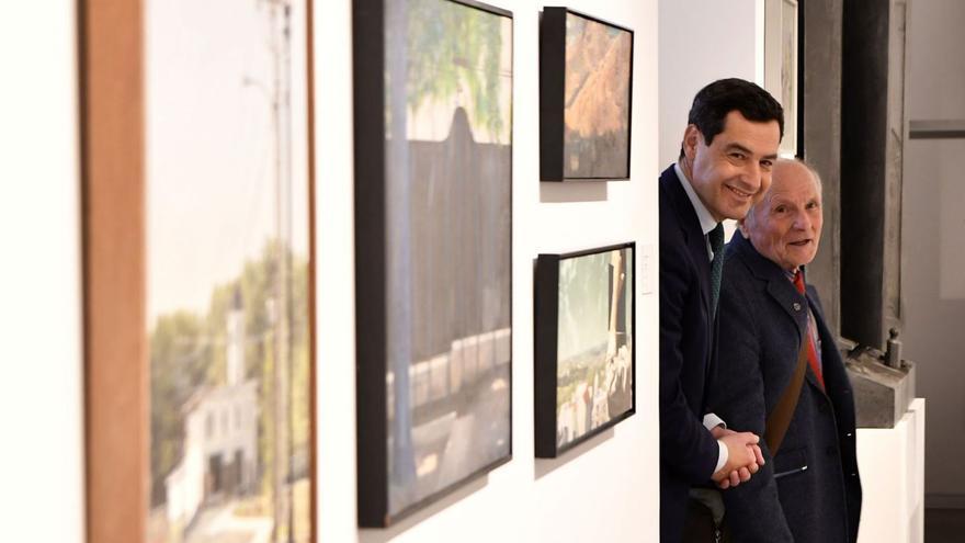 Juanma Moreno y Antonio López, este viernes, en la inauguración del Museo del Realismo Español Contemporáneo.