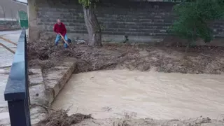 Daños en cultivos y un camino por el desbordamiento del regato Adalia en Abezames