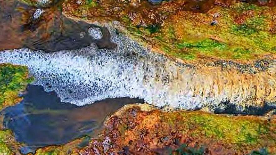 Imagen del estado del agua en Touro facilitada por Adega.