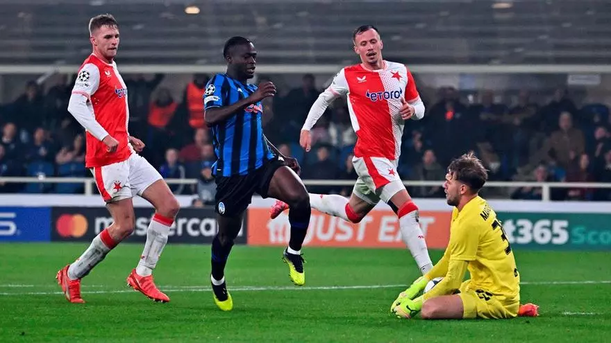 Partido sin goles entre la Atalanta y el Slavia de Praga