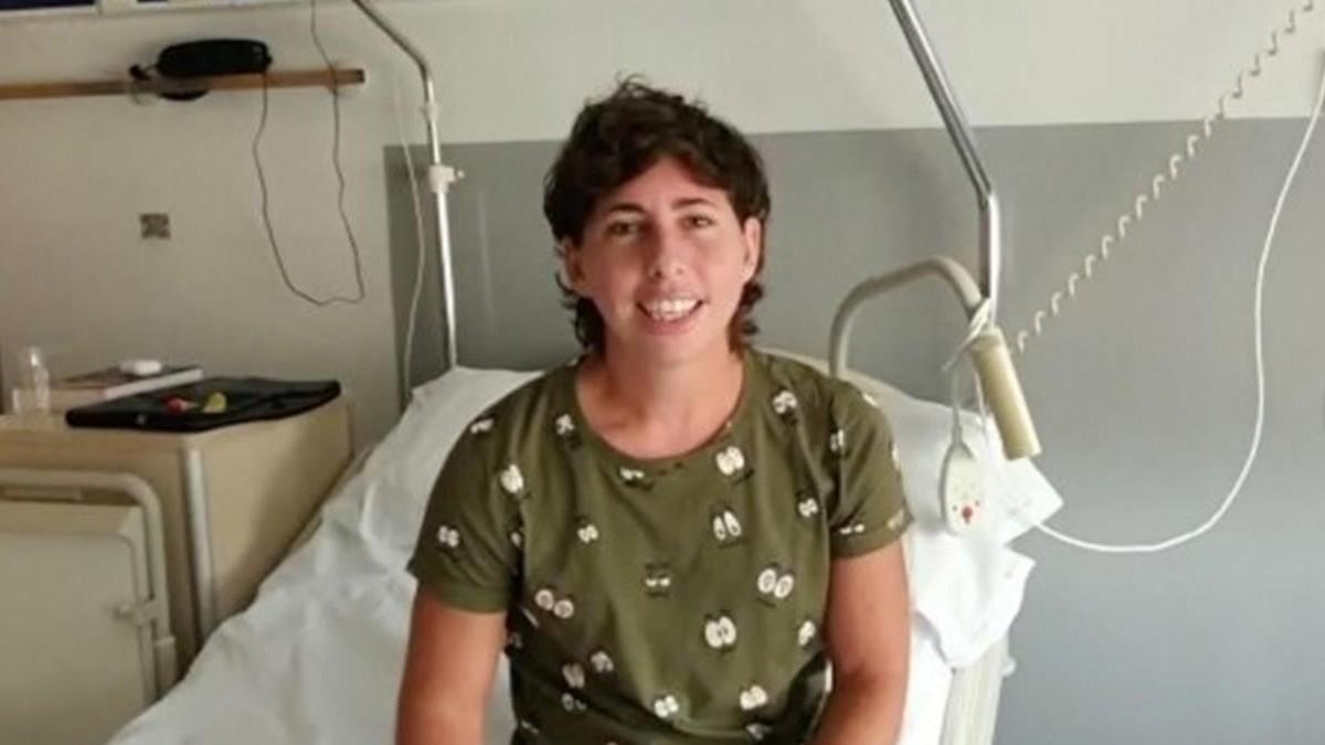 Carla Suárez en la cama del hospital.