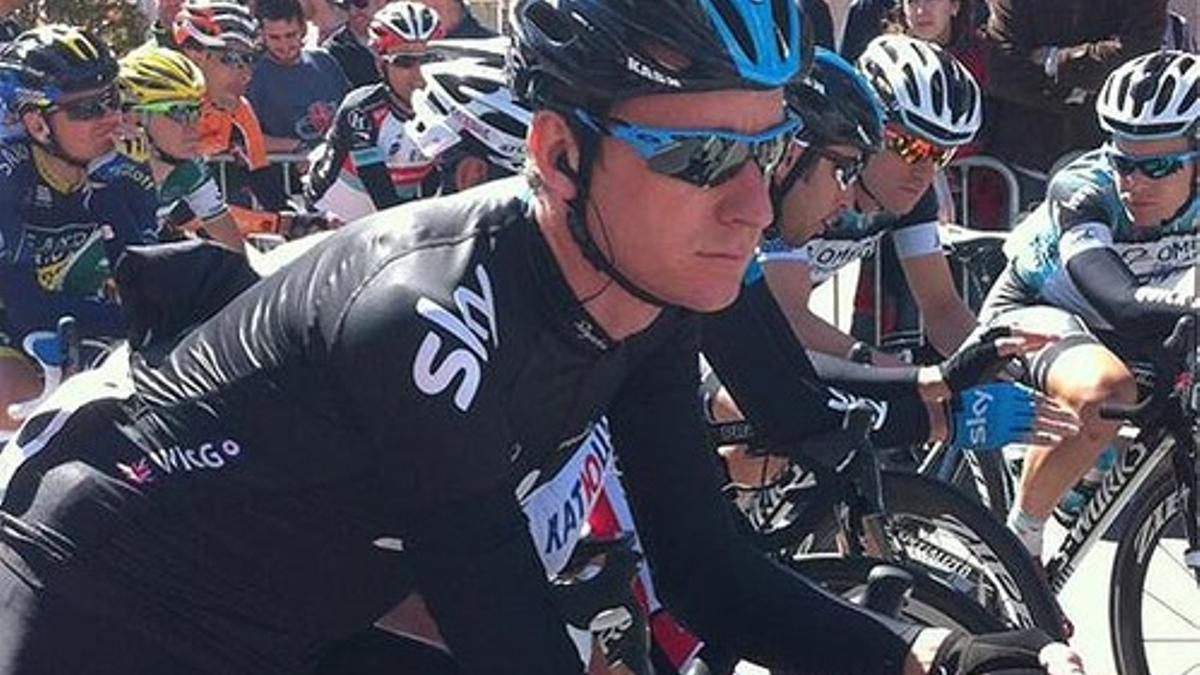 Bradley Wiggins, en Calella, antes de comenzar la primera etapa de la Volta