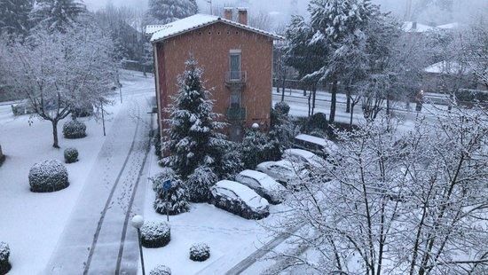 Vista nevada d'Olot.