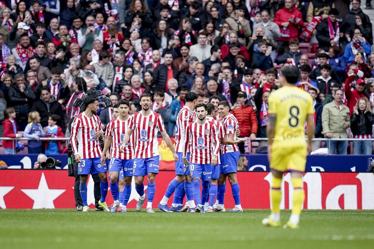 Nahuel Molina of Atletico de Madrid celebrates a goal during the Spanish League, La Liga EA Sports, football match played between Atletico de Madrid and Getafe CF at Riyadh Air Metropolitano stadium on March 14, 2026, in Madrid, Spain. AFP7 14/03/2026 ONLY FOR USE IN SPAIN. Angel Perez Meca / AFP7 / Europa Press;2026;SPAIN;Soccer;Sport;ZSOCCER;ZSPORT;Atletico de Madrid v Getafe CF - LaLiga EA Sports