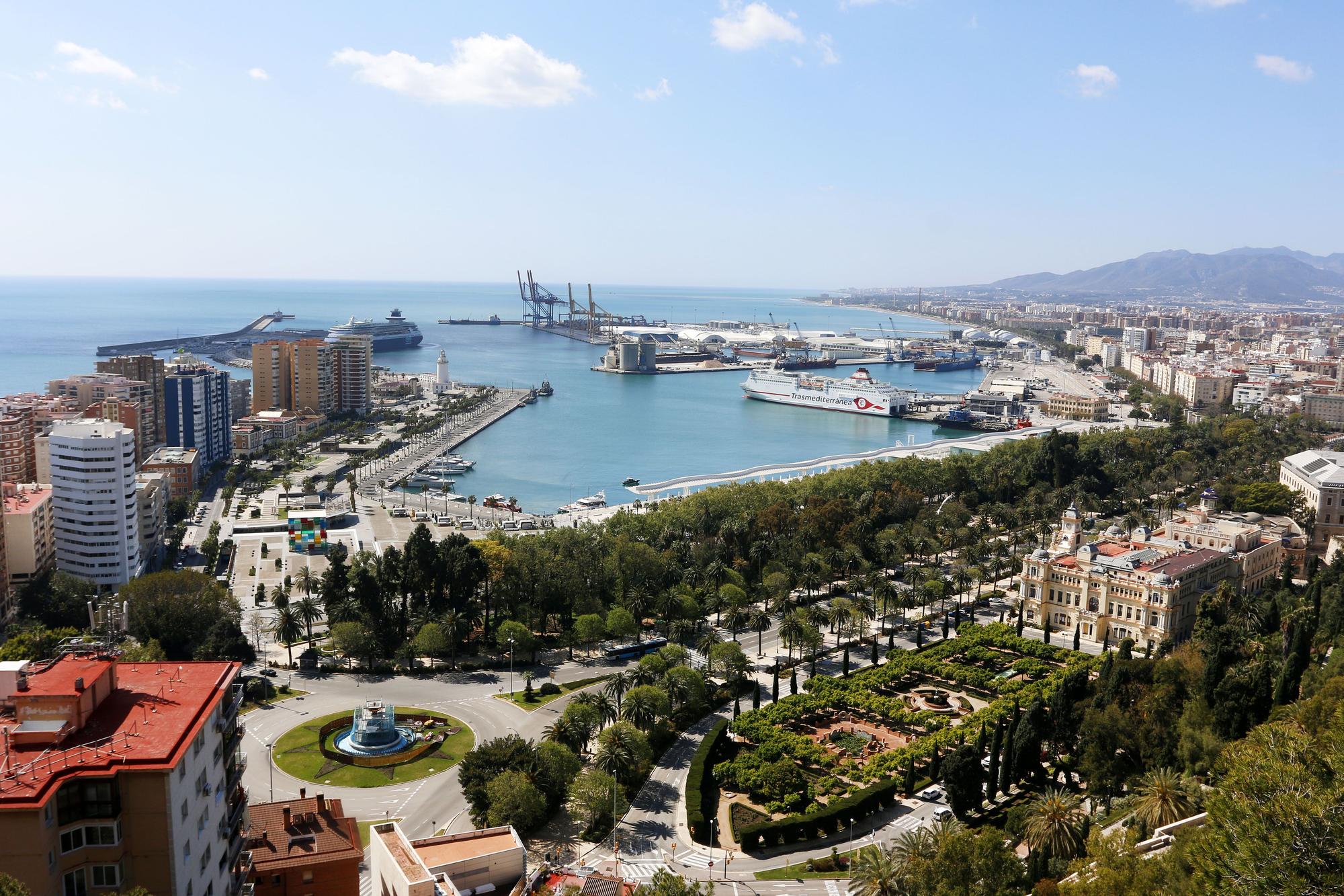 Vista aérea de la ciudad de Málaga