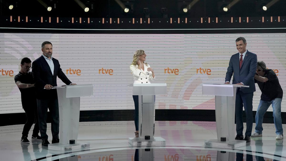 El debate a tres en RTVE, en imágenes.