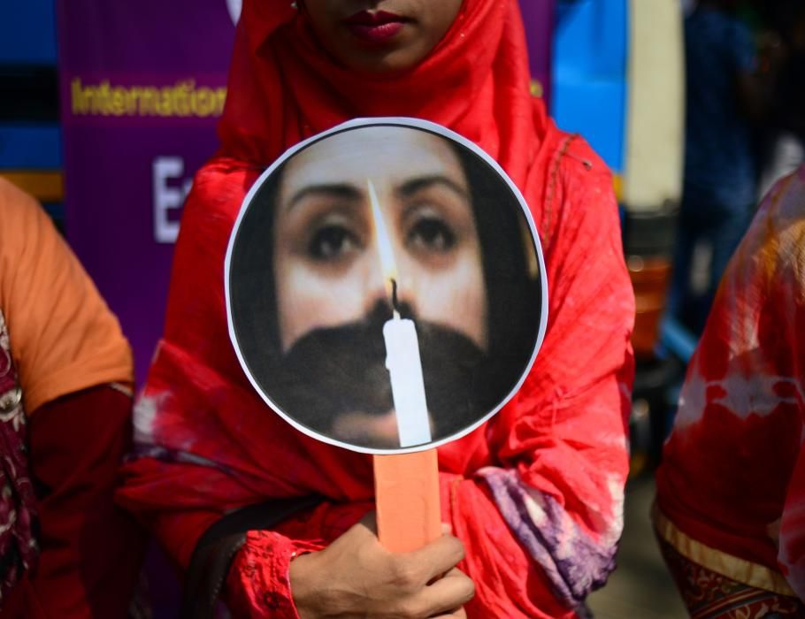 Protesta de mujeres en Bangladesh.