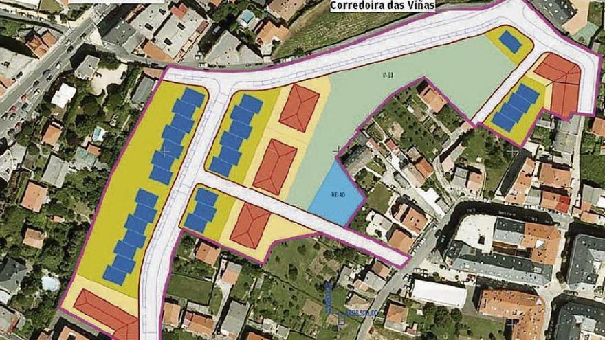 Ámbito que ocupa la urbanización de Corredoira das Viñas, en Perillo.