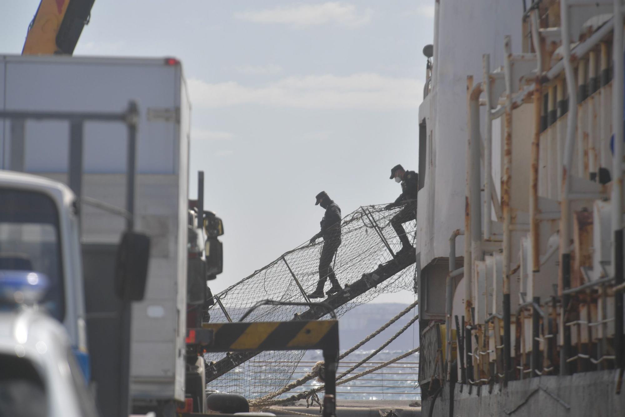 Desembarco de la cocaína del 'Orión 5' en el Puerto de Las Palmas