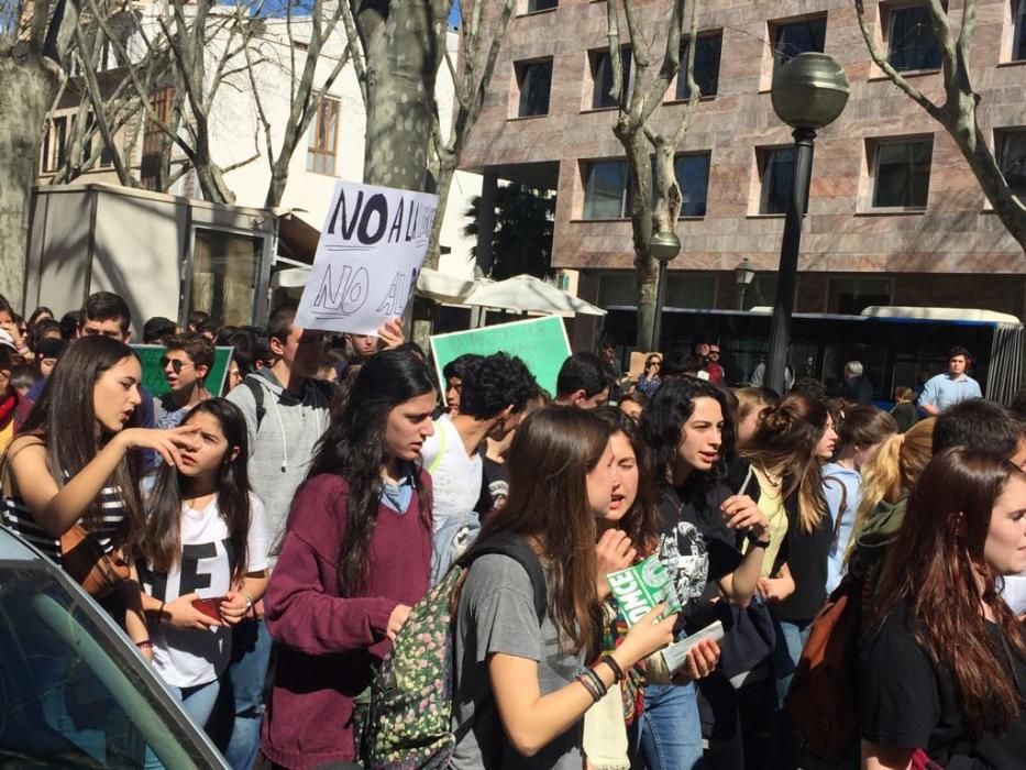 Manifestación de estudiantes en Palma