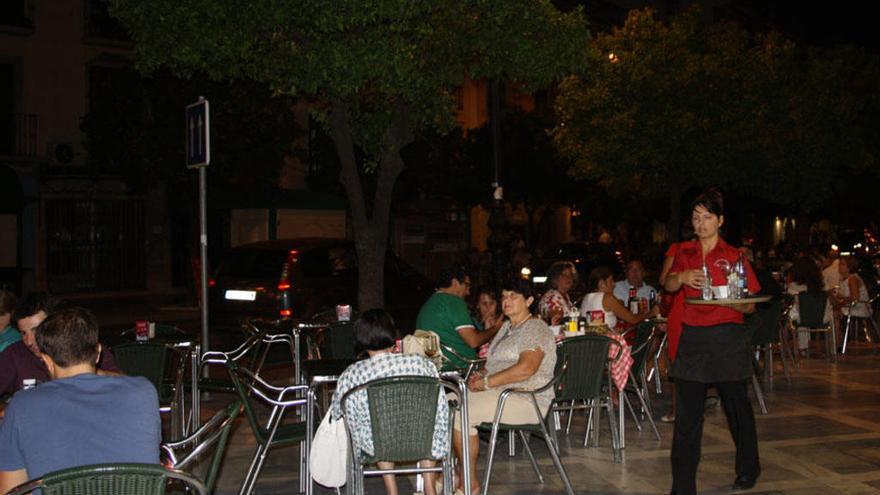 Una terraza de un bar de Antequera.