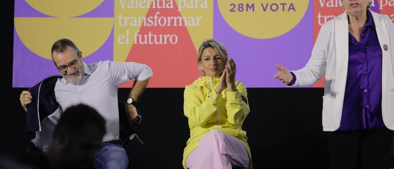 Yolanda Díaz visita Palma en uno de los actos de campaña de Unidas Podemos