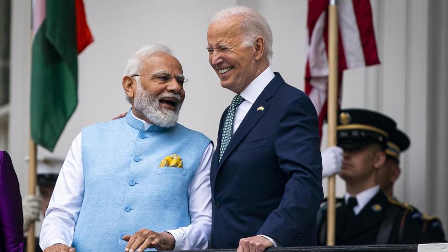 Narendra Modi y Joe Biden, en Washington.