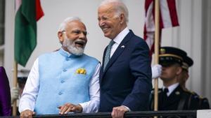 Narendra Modi y Joe Biden, en Washington.