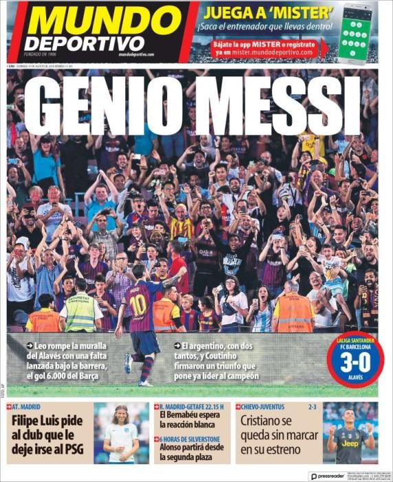 Las portadas de la prensa deportiva