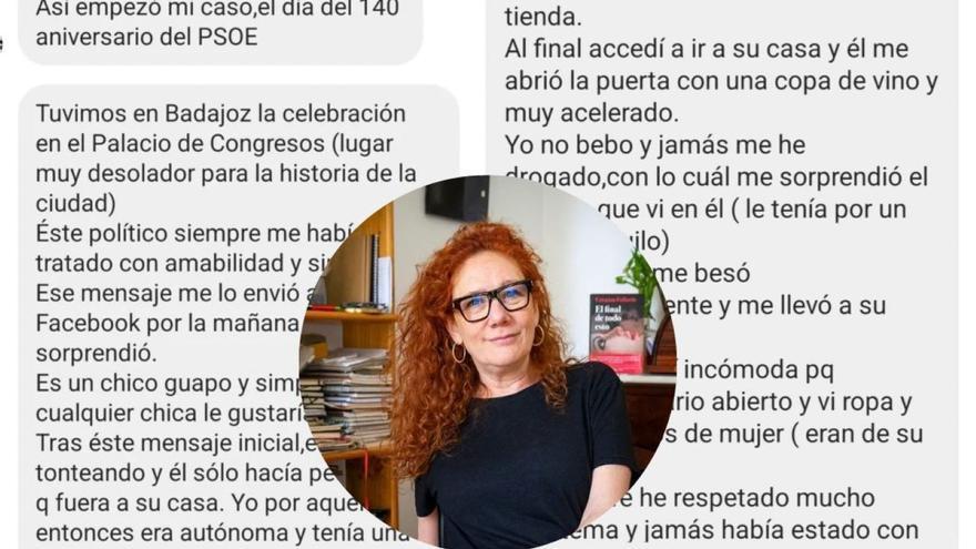 La periodista Cristina Fallarás publica el caso de un acto de violencia sexual de un político de Badajoz