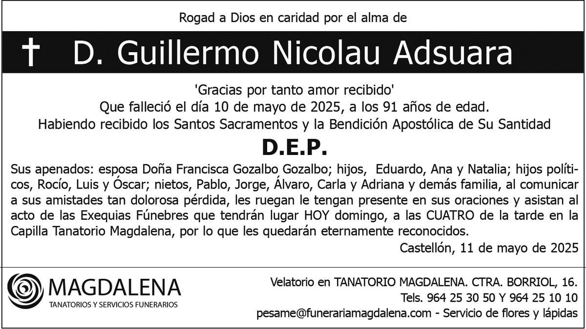 D. Guillermo Nicolau Adsuara