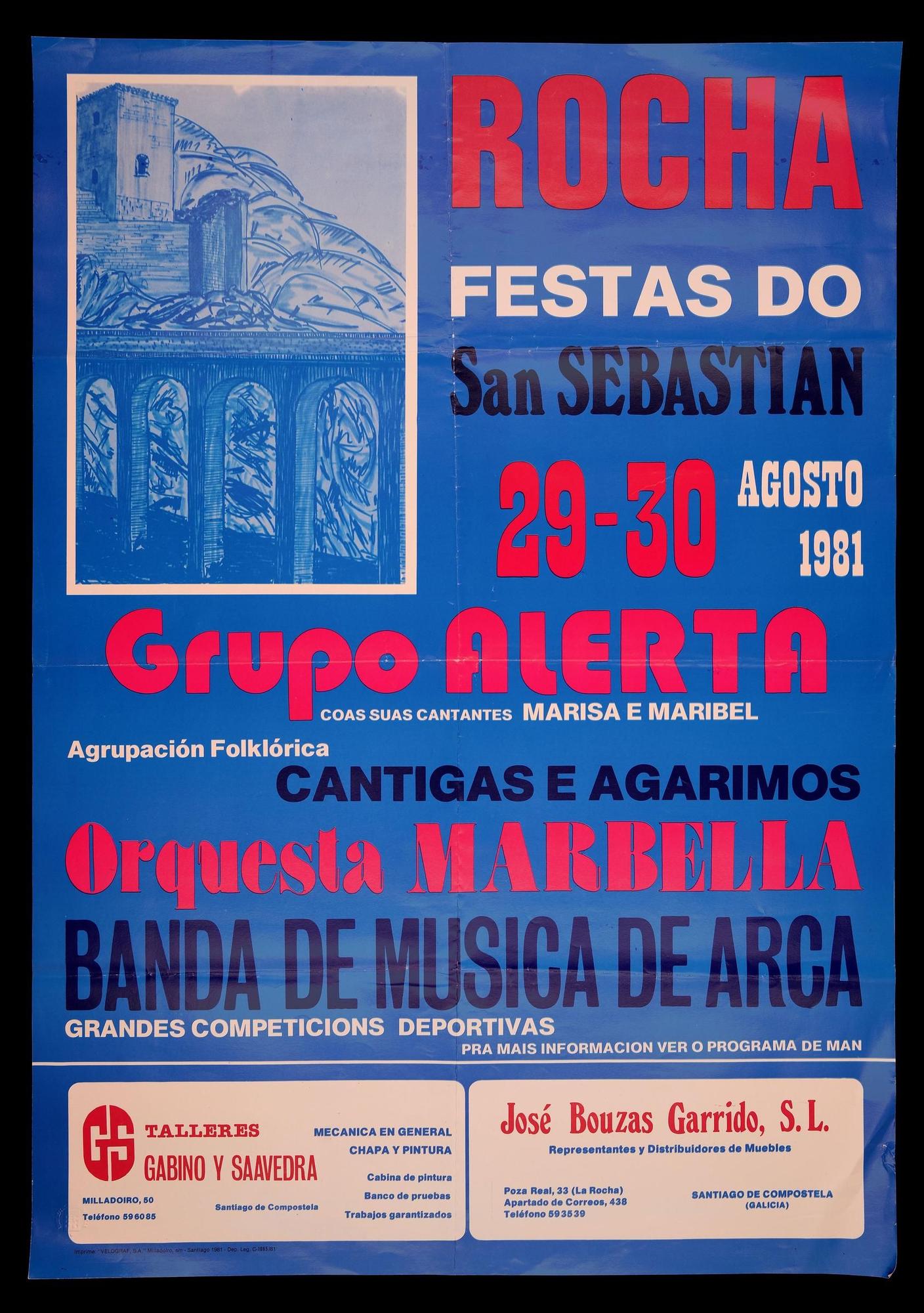 Carteles antiguos de fiestas en Santiago de Compostela