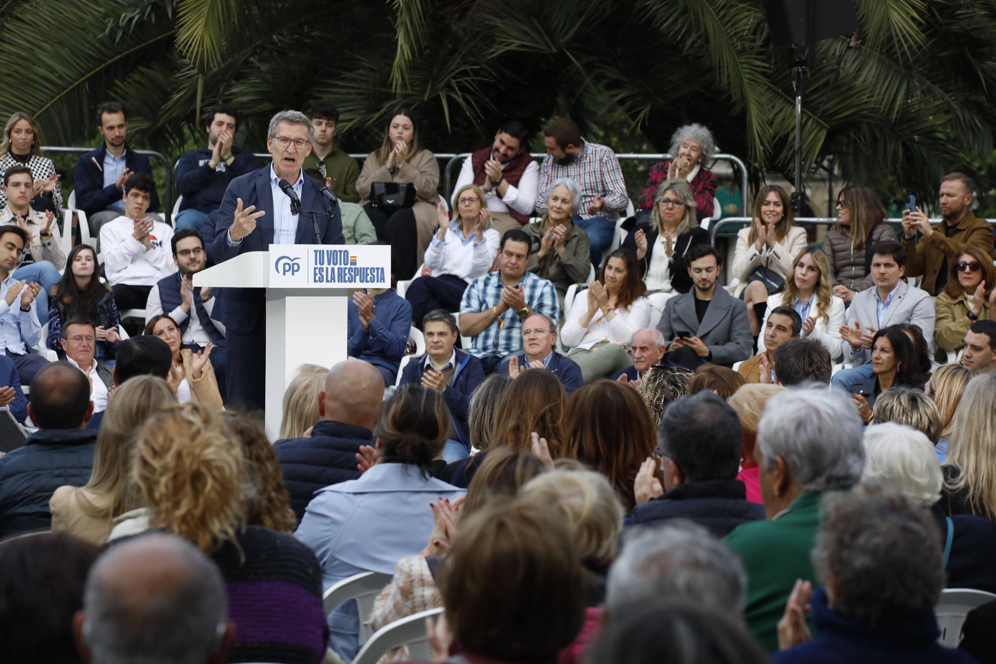 Mitin del PP en Gijón con la presencia del presidente del partido, Alberto Núñez Feijóo.