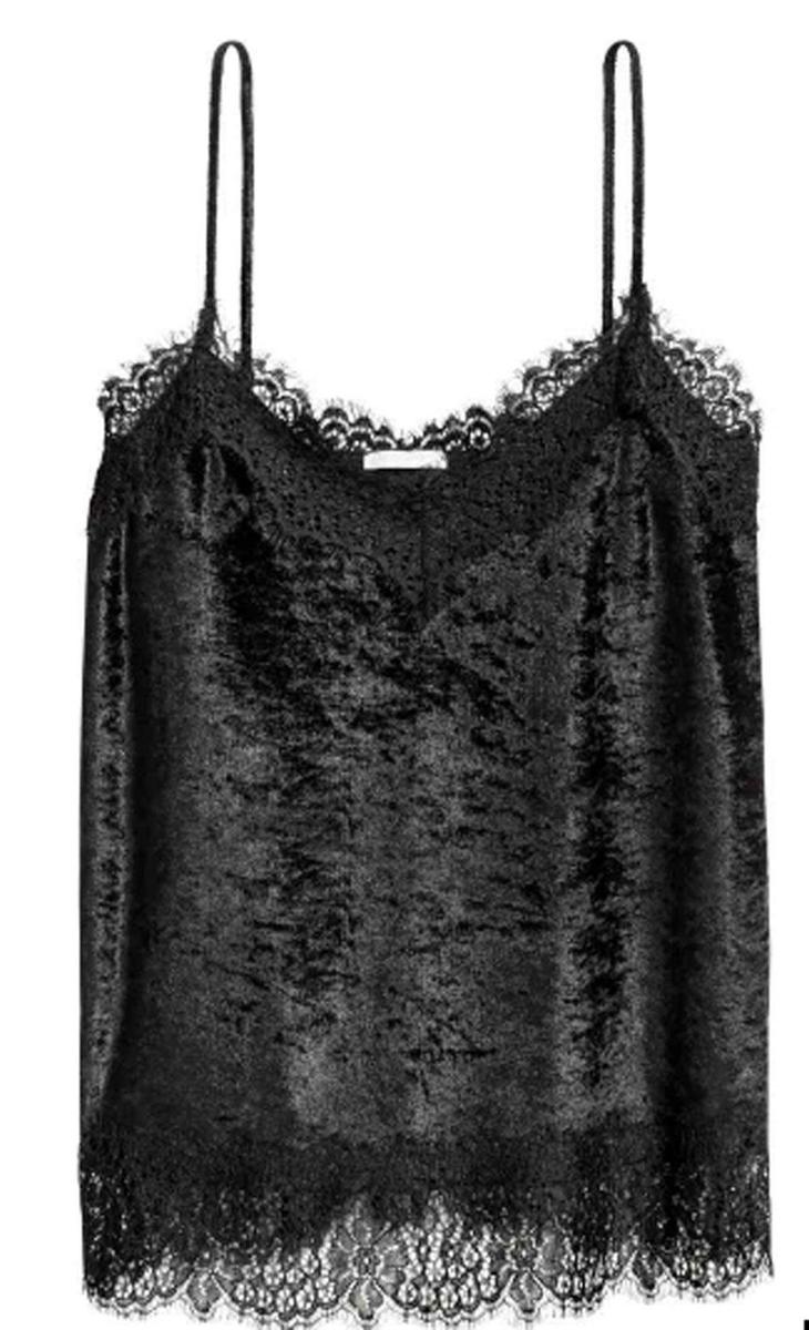 Top de terciopelo arrugado de H&amp;M (Precio: 13,99 euros)