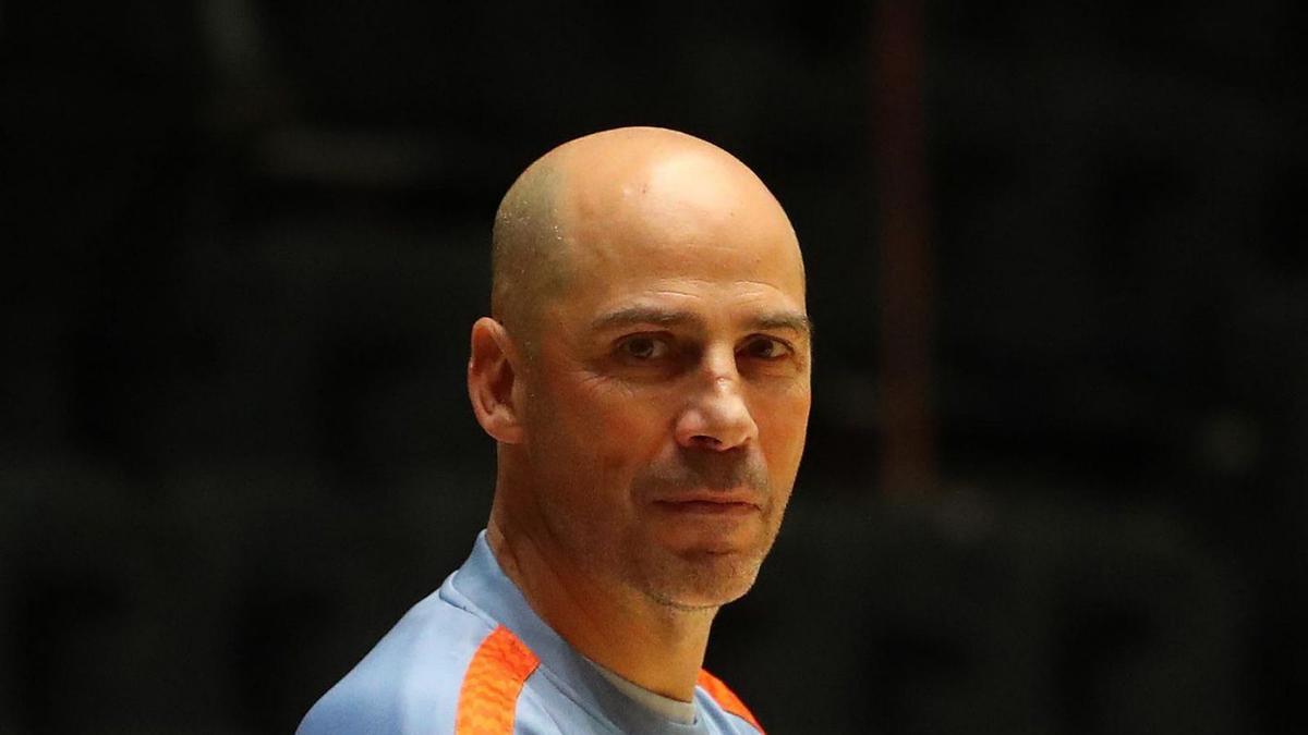 Joan Peñarroya, en uno de los últimos entrenamientos en La Fonteta. | F. CALABUIG