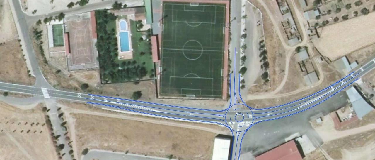 Diseño de la zona donde se construirá la Rotonda propuesta por la Junta para Pedroche.