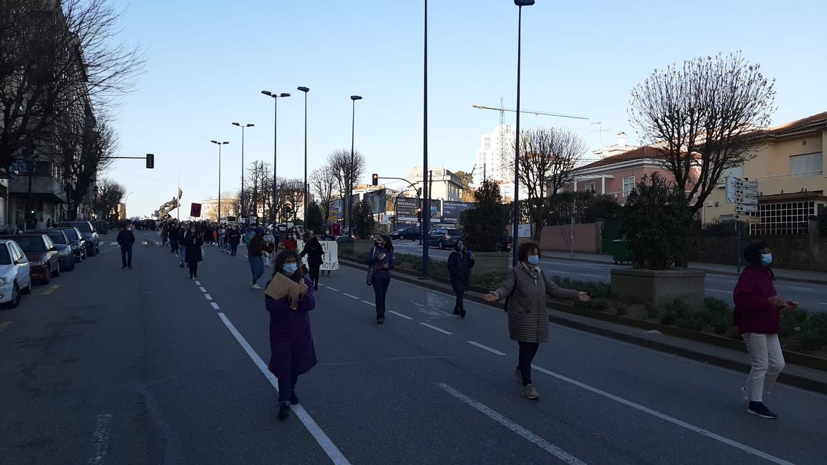 Las imágenes de la manifestación del día de la Mujer en Vigo