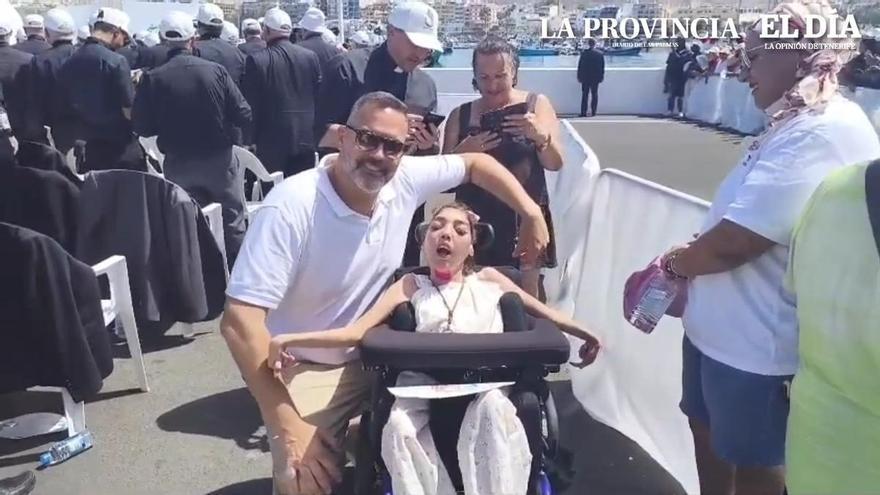 Yonathan Díaz y su hija Dairén, vecinos de Arguineguín, acudieron a ver al papa León XIV