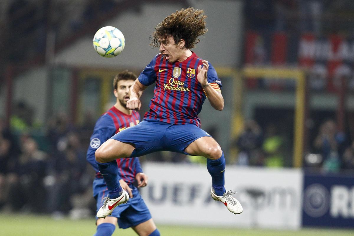 Carles Puyol en 2012 en un partido como jugador del FC Barcelona.