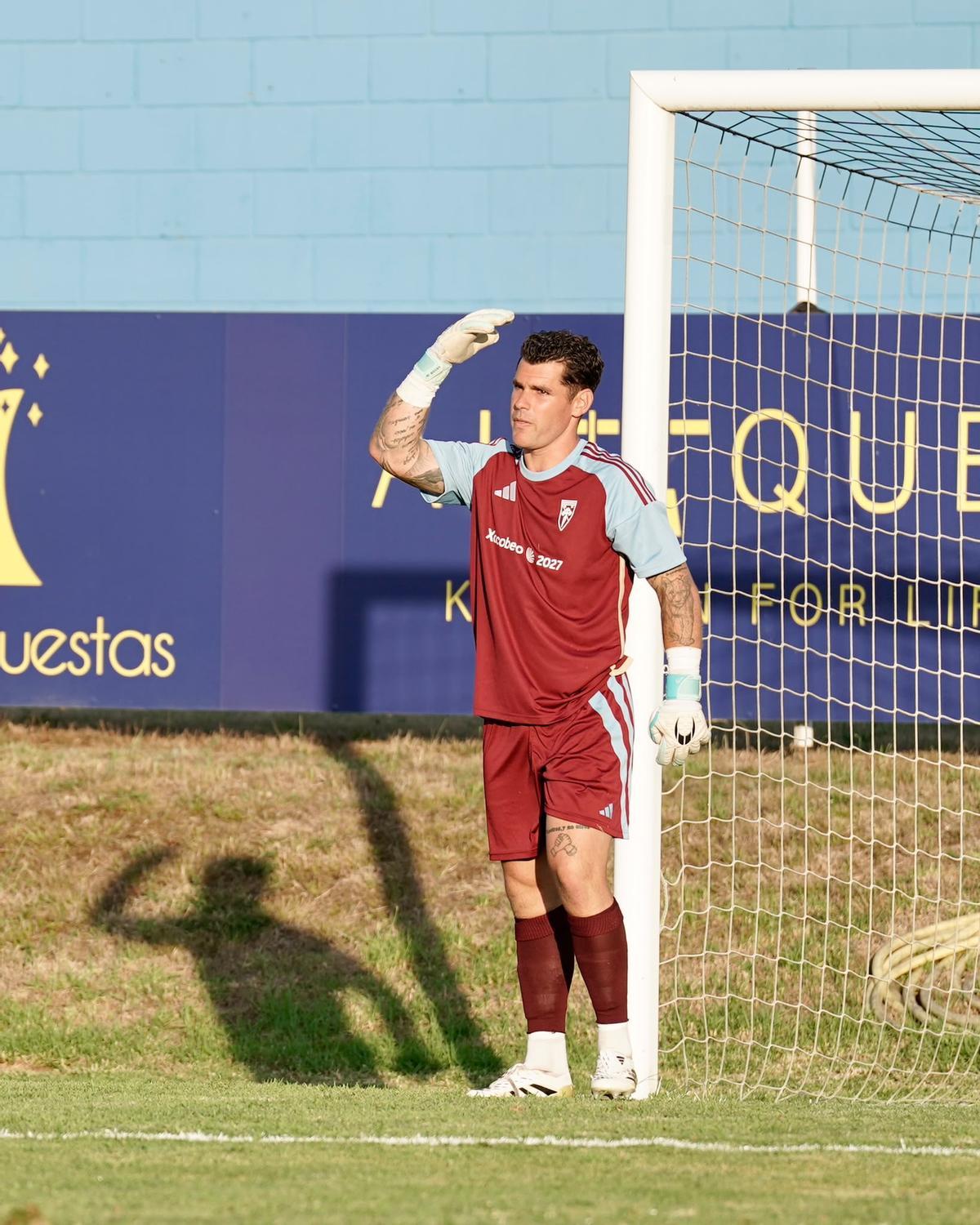Edu Sousa, durante el Triangular Vila de Cambados.
