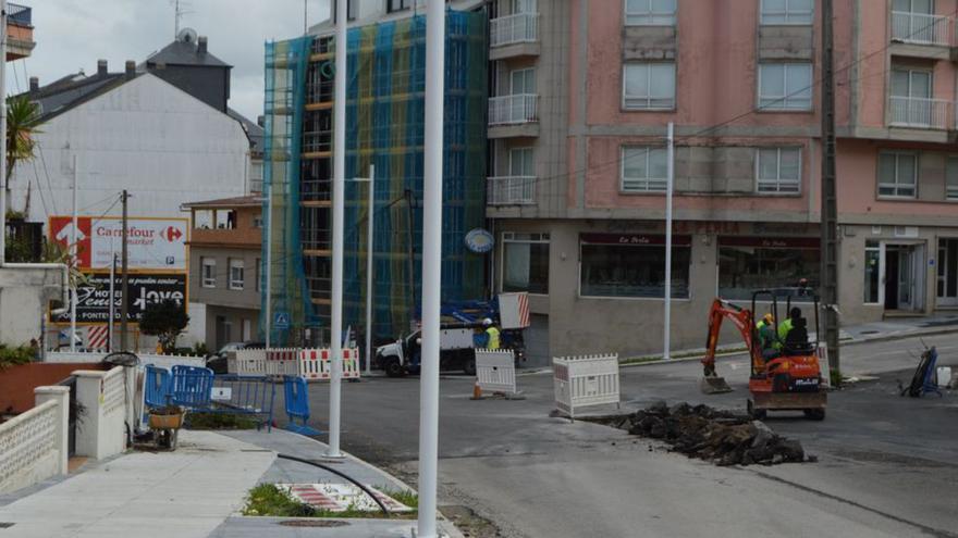 Las obras del bulevar de Portonovo entran en su recta final con la rotonda de A Perla