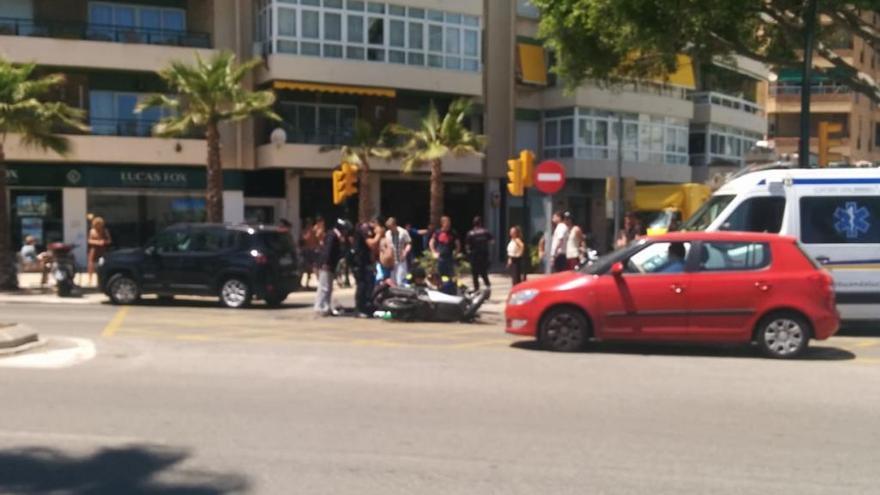 Un motorista herido en una colisión con un turismo en La Malagueta