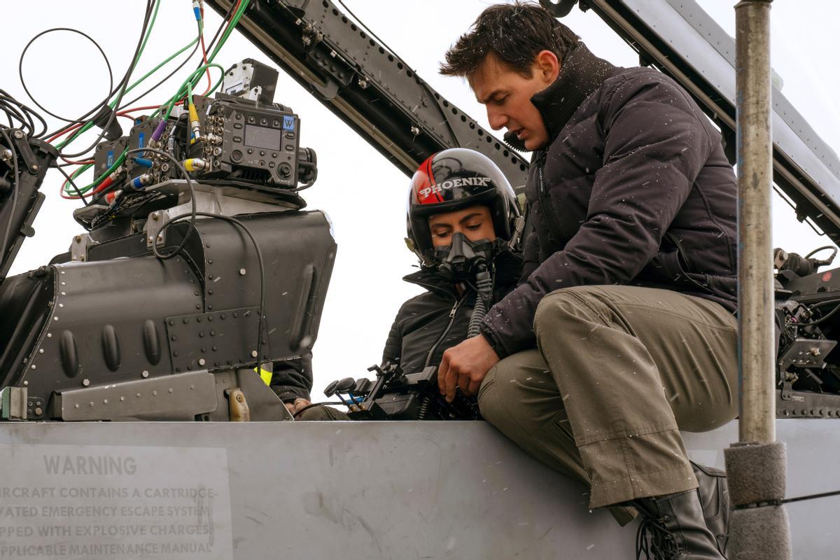 Tom Cruise, en el rodaje de la secuela de 'Top Gun'.