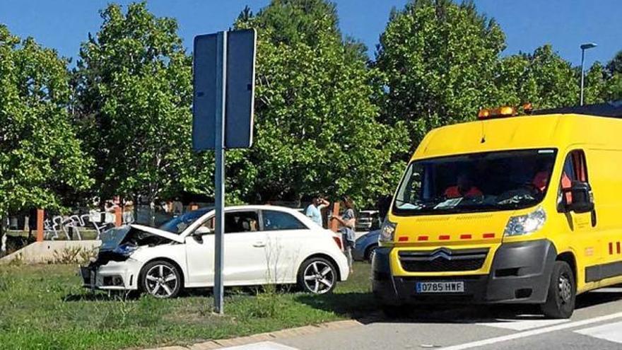 Una imatge de l&#039;accident, ahir al migdia, a l&#039;altura de la Balconada