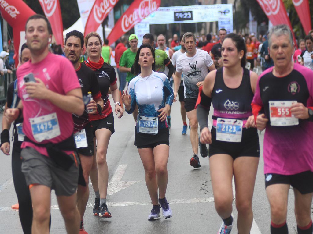 Llegada y podios de la 10k, la media maratón y la maratón de Murcia (I)