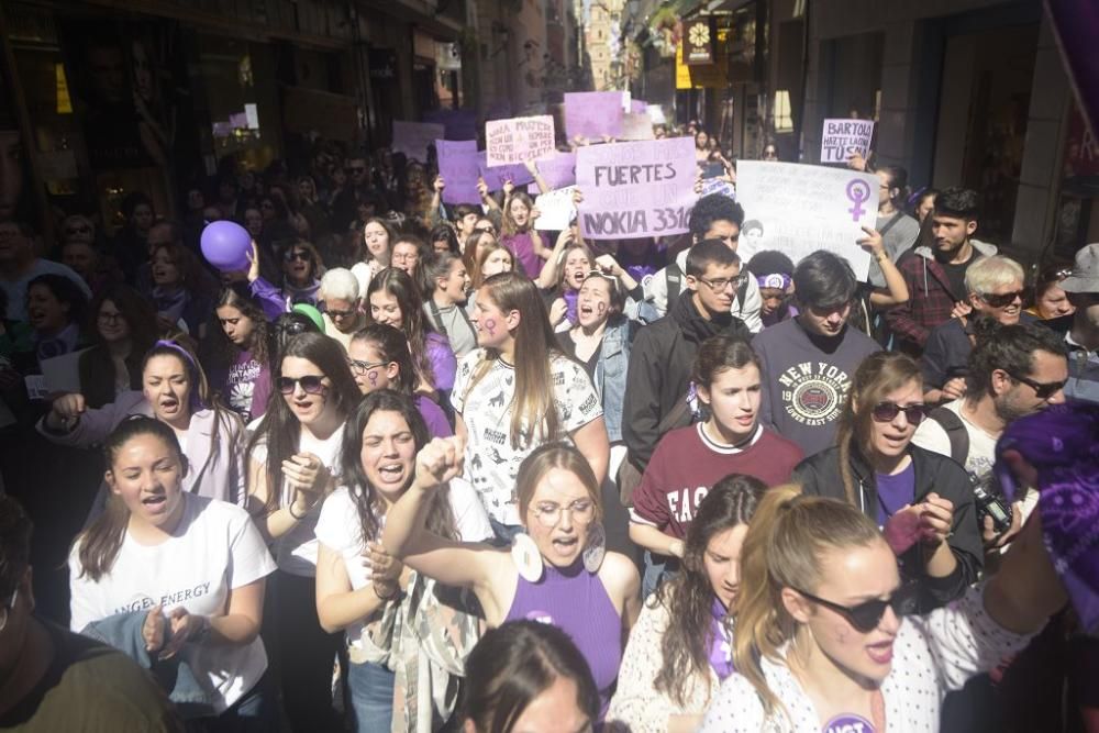 La feministas calientan motores antes de la manifestación del 8-M en Murcia